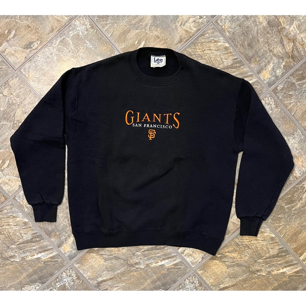 Lee Sport Sweatshirt Men Large Black Vintage MLB SF Giants Made in USA